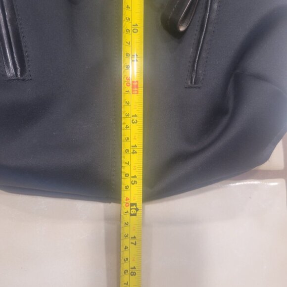 B-Makowski Black Buckled Shoulder Bag - Mixed Leather/Fabric - Picture 15 of 16